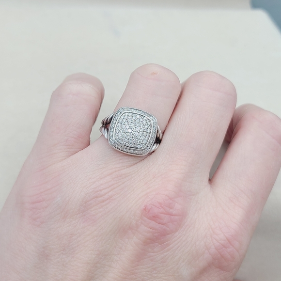David Yurman Albion® RingSterling Silver with Pavé Diamonds, 11mm - Picture 11 of 13